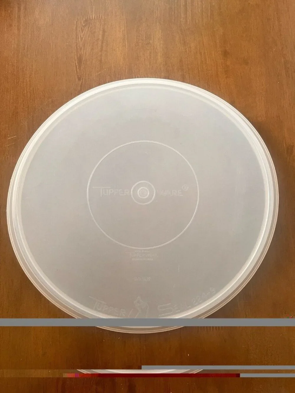Vintage Tupperware Replacement Lid - Tupper/Seal #224 - Sheer 12 3/4